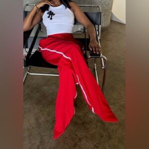 Azalea Wang May May Track Pants Boots Poots Athletic Joggers High Fashion Runway